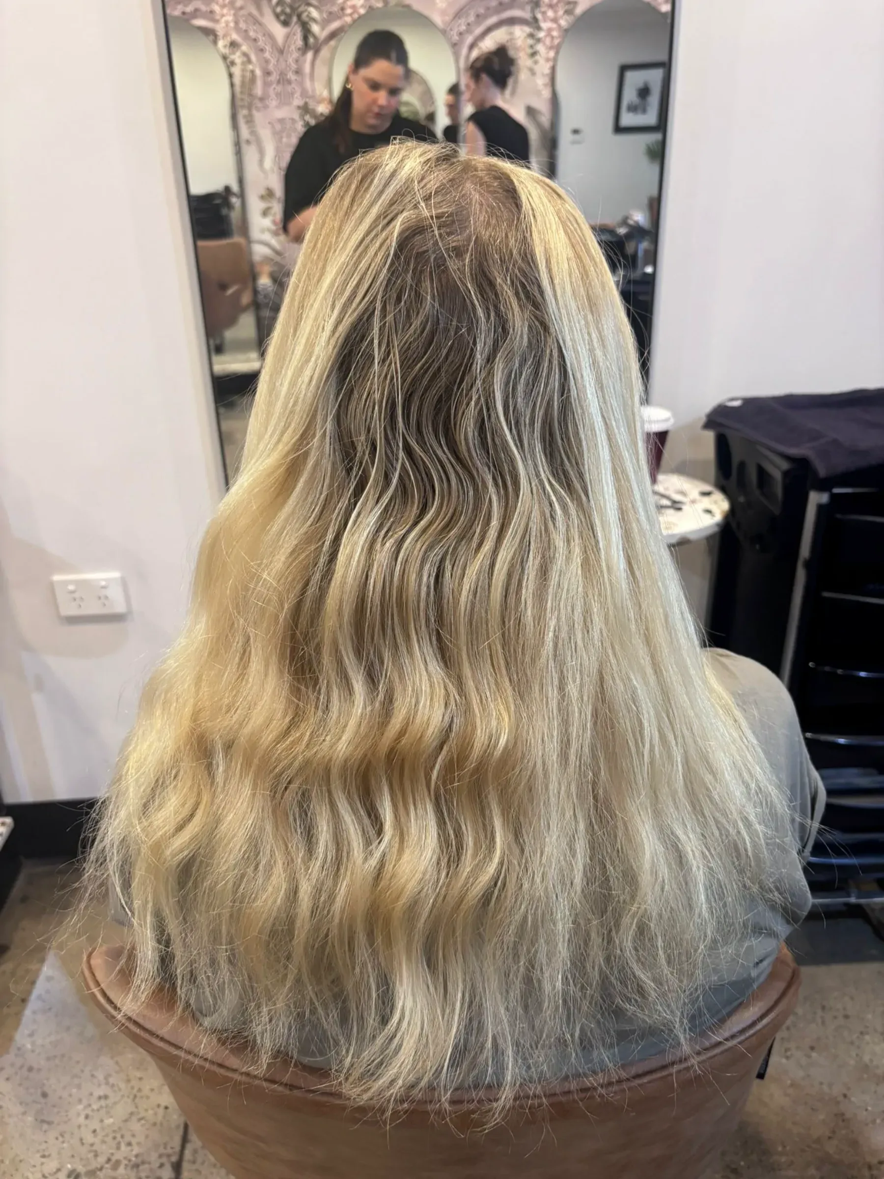 Hair before Qiqi smoothing treatment at Radical Hair
